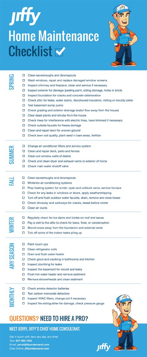 Printable Home Maintenance Checklist Web Seasonal Home Maintenance