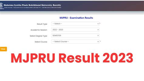 MJPRU Result 2024 Announced Check Now On Mjpruiums In