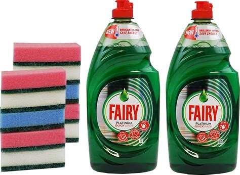 Pack Of 2 Fairy Platinum Quickwash Original Washing Up Liquid 870ml