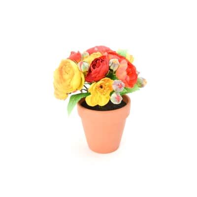 Jual Bunga Artifisial 18 Cm Ranunculus Merah Kuning Terbaru | Ruparupa