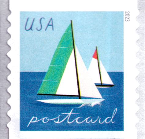 Modern Us Stamps Scott 5749 5750 Postcard Rate Sailboats