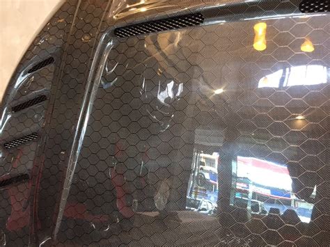 Honeycomb Carbon Fiber Hood Batman Vented Style For 10th Gen Civic