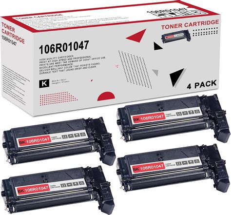 Amazon 4 Pack 106R01047 Black Toner Cartridge Compatible