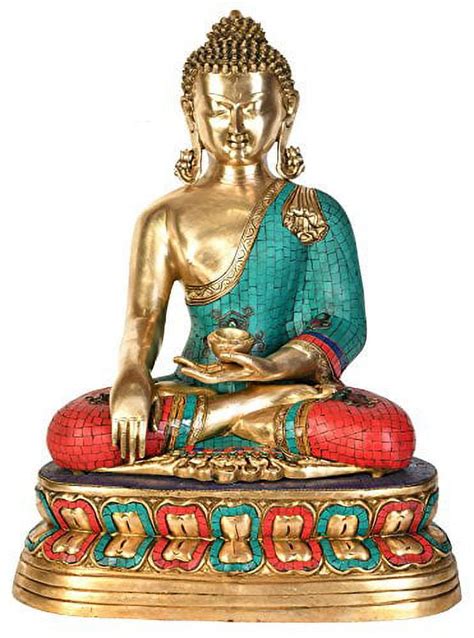 Exotic India Tibetan Buddhist Lord Buddha In Earth Touching Gesture