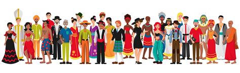 Premium Vector People Of Different Nationalities On A White