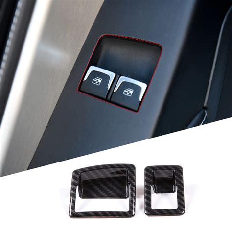 Abs Carbon Fiber Car Window Glass Lift Switch Button Frame Cover Trim Stickers For Chevrolet