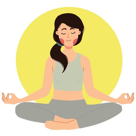 a portrait of yoga woman with namaste pose illustration 9236007 Vector ...