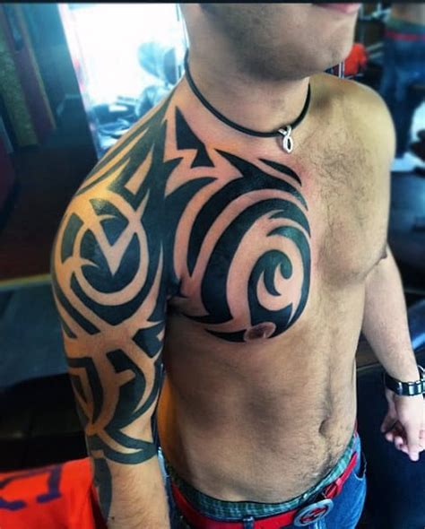 50 Tribal Chest Tattoos For Men - Masculine Design Ideas