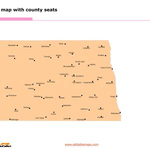 North Dakota County Map Editable Powerpoint Maps