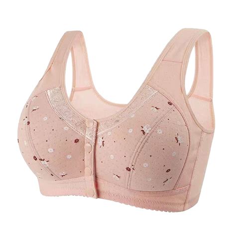 Nerohusy Womens Front Closure Bras Seniors Comfortable Daisy Bra For Seniors 3 Pack Women S