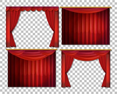 Luxury red curtains set 1338039 Vector Art at Vecteezy