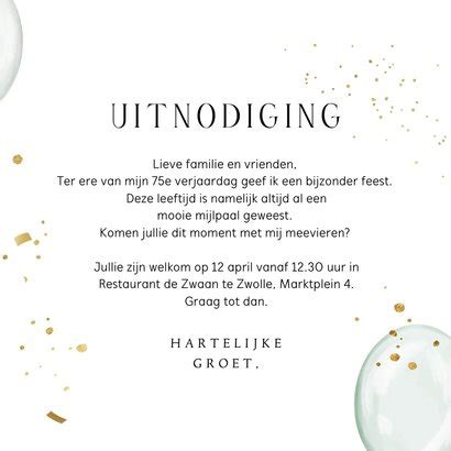 Uitnodigingskaart Verjaardag Getal Ballonnen Kaartje2go