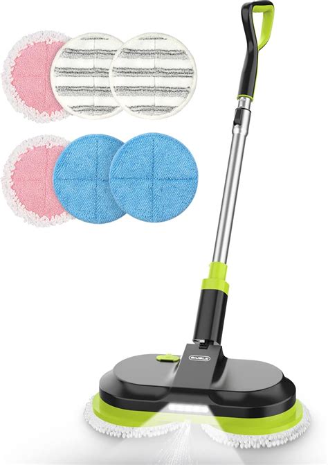 BIUBLE Cordless Electric Mop, Dual Spin Mops for Floor Cleaning, LED ...