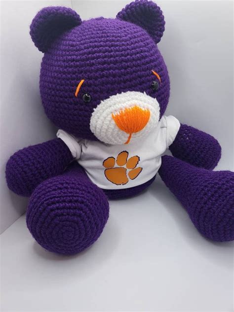 Clemson Handmade Crochet Teddy Bear Etsy