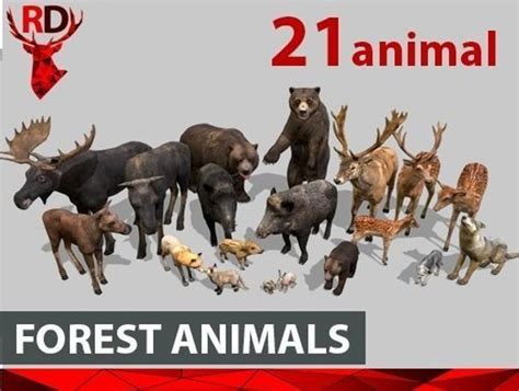 Modelo 3d Forest Animals Pack Turbosquid 1941620