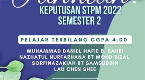 Tahniah Kepada Pelajar Stpm 2022 Smk Tun Habab