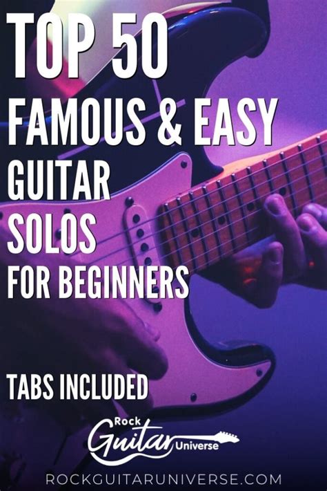 Top Famous Easy Guitar Solos For Beginners Tabs Included Rock