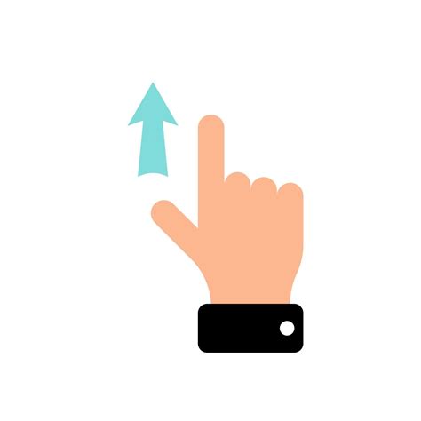 Vector Touch Screen Gesture Swipe Up Hand Finger Icon Flat