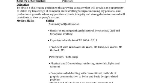 Mechanical Draftsman Resume Format Word Resume For Draughtsman