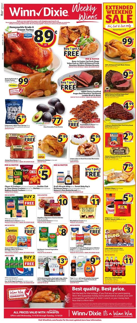 WINN DIXIE WEEKLY AD CIRCULAR - VALID 11/04-11/10/2020 in 2025 | Winn