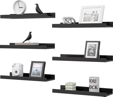 Amazon Boswillon Black Floating Shelves Set Of Wall Mounted