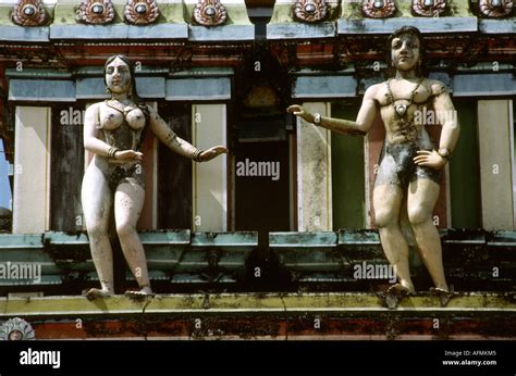 India Kerala Alleppey Religion Censored Hindu Temple Gopuram Figures