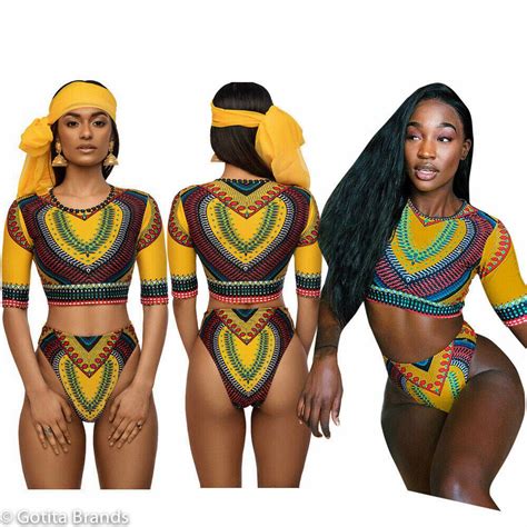 Fashion Bikini Swinsuit African Print Swimwear Sexy Beachwear Gotita Brands