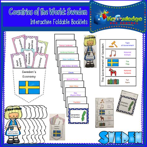 Countries Of The World Sweden Interactive Foldable Booklets Made By