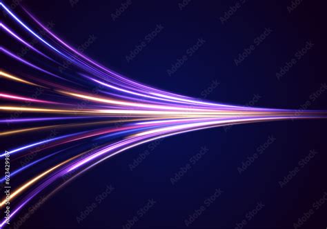 Car road silhouette with light and motion effect. Vector image of ...