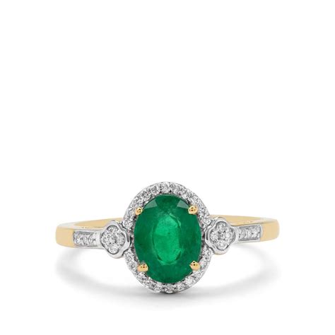 Zambian Emerald Diamond K Gold Tomas Rae Ring Mtgw Cts Gemporia