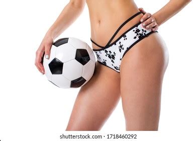 Woman Model Bikini Holding Soccer Ball Stock Photo 684334180 Shutterstock