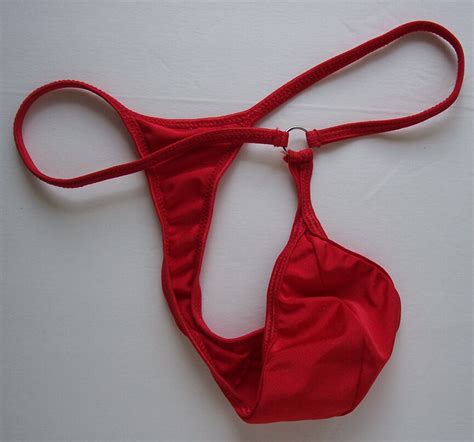 K HOT MEN POUCH STRING THONG Tricot C Thru Stripes EBay