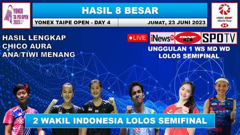 Hasil Taipe Open 2023 Hari Ini Babak 8 Besar ANA TIWI CHICO Menang