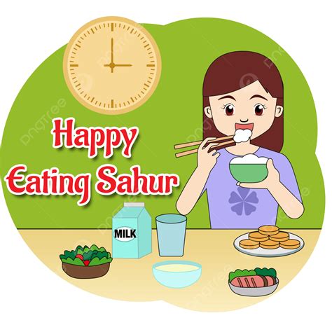 Happy Eating Sahur Sahur Ramadan Happy Png Transparent Clipart Image