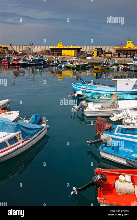 Boats In The Harbour At Puerto De Mogan In Gran Canaria Stock Photo Alamy