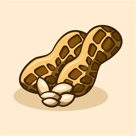 Premium Vector Peanut Illustration Concept In Cartoon Style