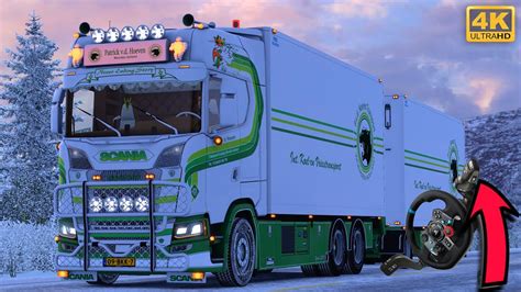 4K RTX 3090 ETS2 SCANIA V8 PATRICK V D HOEVEN TRANSPORT WINTER