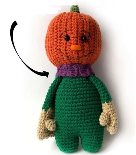 Halloween Abóbora Receita de Boneca Amigurumi Grátis PDF