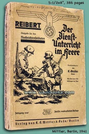 1941 Nazi Reibert Manual Signal Corps Troops