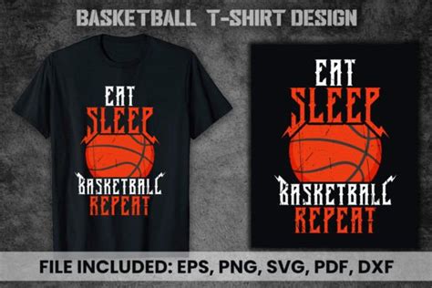 Eat Sleep Basketball Repeat T Shirt Graphic By Mrhasib Creative