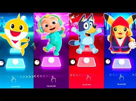 Baby Shark Dance Cocomelon Bluey Bingo Pikachu Who Will Win