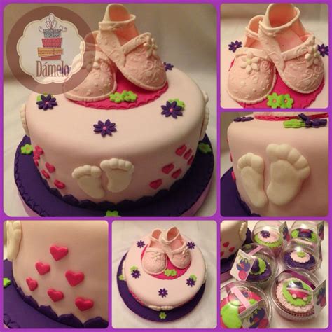 Torta Y Cupcakes Para Baby Shower Ambos Sabor Marmoleado Torta