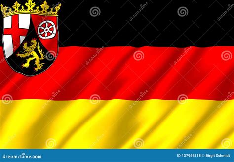 Ejemplo Realista De La Bandera De Renania Palatinado Alemania Stock De