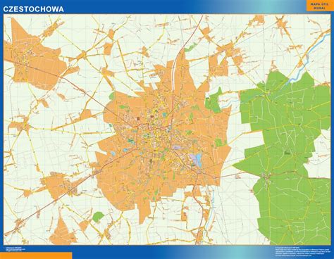 Czestochowa Map Poland Wall Maps Of He World