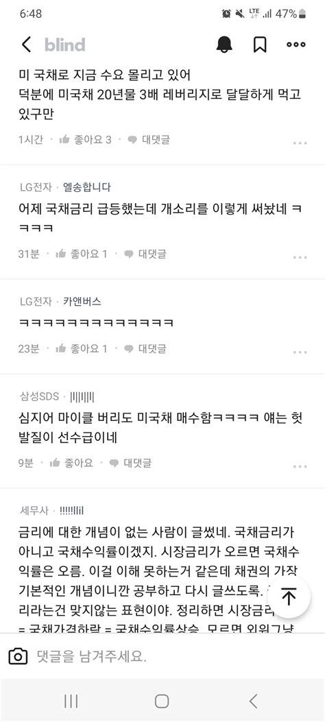 블라인드 주식·투자 미국채 폭락하는 최악의 시나리오가 올 것 같다