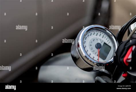 chromed motorcycle speedometer. motorcycle parts concept Stock Photo ...