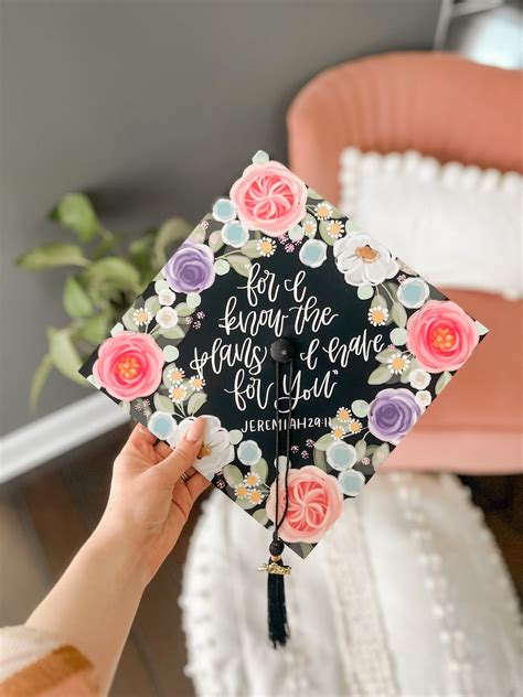 Customizable Floral Grad Cap Decoration Self-adhesive Colorful Rose ...