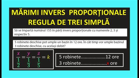 Marimi Invers Proportionale Matematica Clasa Exercitii Rapoarte