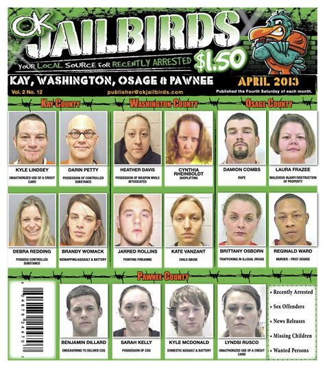KAY, WASHINGTON, OSAGE, PAWNEE - April 2013 - JAILBIRDS