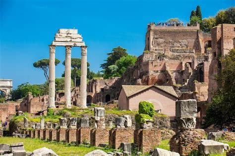 Premium Photo Remains Of The Temple Of Castor And Pollux And The